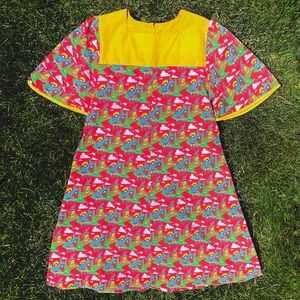 🍄 RARE 1970s Vintage “Ladybird” novelty print mini dress tunic made in Britain